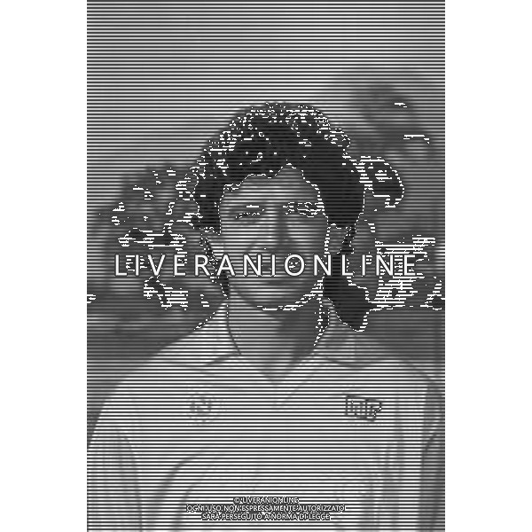RETROSPETTIVA FRANCESCO ROMANO CALCIATORE NELLA FOTO CON LA MAGLIA DEL NAPOLI CALCIO NELL\'ANNO 1988-1989 AG ALDO LIVERANI SAS