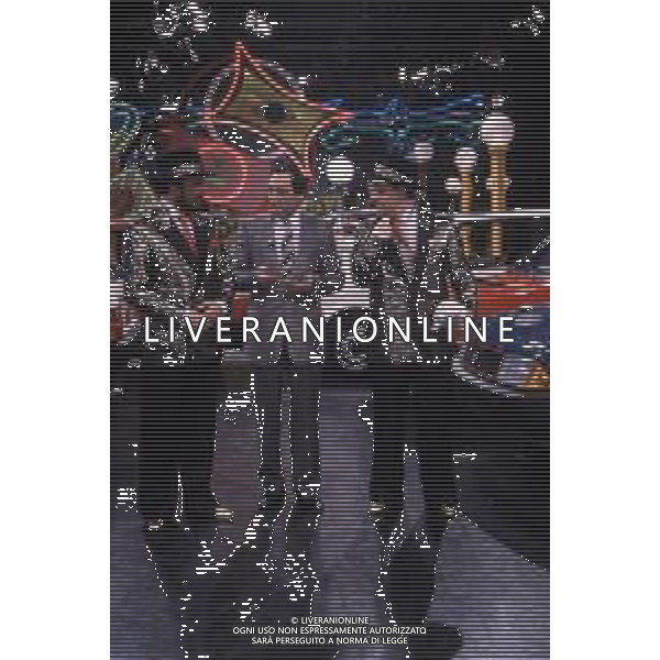 I TRETTRE\' , TRIO COMICO NAPOLETANO, COMPOSTO DA GINO COGLIANDRO, EDOARDO ROMANO E MIRKO SETARO NELLA FOTO NEL PROGRAMMA TV \' DRIVE IN \' AG ALDO LIVERANI SAS