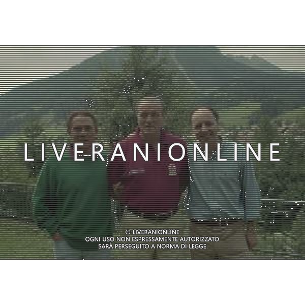 RETROSPETTIVA EMILIO TEMPESTINI VICE PRESIDENTE VENEZIA CALCIO NELLA FOTO EMILIO TEMPESTINI VICE PRESIDENTE DEL VENEZIA CALCIO A MOENA NELL\'ANNO 1998 CON GIANNI DI MARZIO E GIUSEPPE MAROTTA AG ALDO LIVERANI SAS