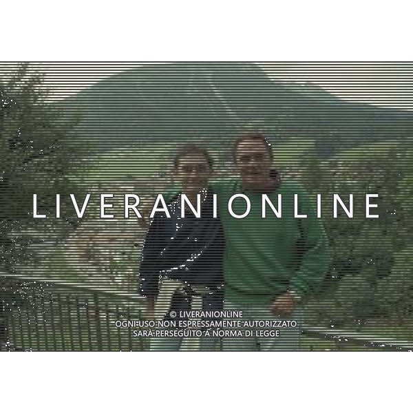 1998 MOENA -RADUNO VENEZIA CALCIO NELLA FOTO GIANNI DI MARZIO CON IL FIGLIO GIANLUCA A MOENA NELL\'ANNO 1988 AG ALDO LIVERANI SAS