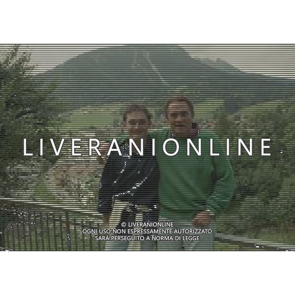 1998 MOENA -RADUNO VENEZIA CALCIO NELLA FOTO GIANNI DI MARZIO CON IL FIGLIO GIANLUCA A MOENA NELL\'ANNO 1988 AG ALDO LIVERANI SAS