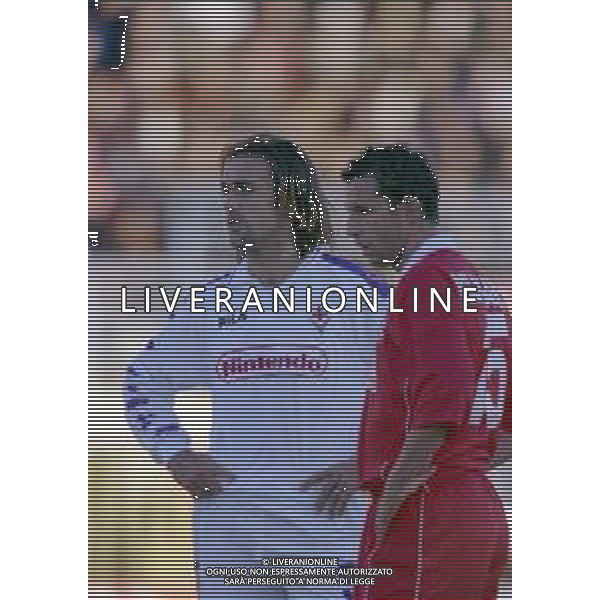 15-11-1998 PIACENZA CAMPIONATO DI CALCIO SERIE A PIACENZA-FIORENTINA 4-2 NELLA FOTO GABRIEL BATISTUTA E DANIELE DELLI CARRI AG ALDO LIVERANI SAS