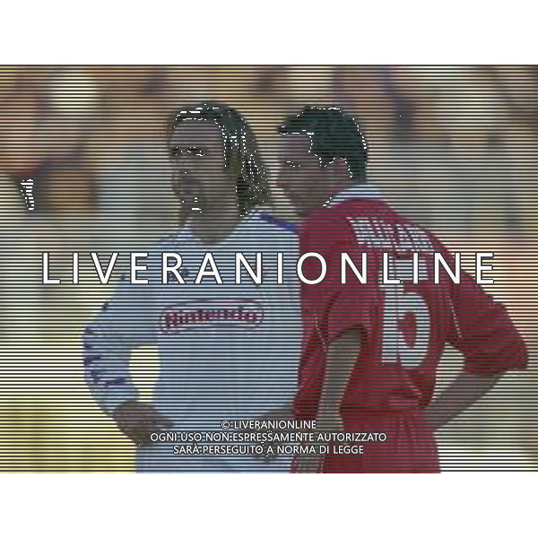 15-11-1998 PIACENZA CAMPIONATO DI CALCIO SERIE A PIACENZA-FIORENTINA 4-2 NELLA FOTO GABRIEL BATISTUTA E DANIELE DELLI CARRI AG ALDO LIVERANI SAS