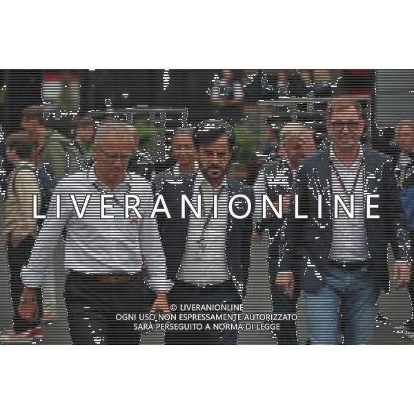 (L to R): Stefano Domenicali (ITA) Formula One President and CEO with Mohammed Bin Sulayem (UAE) FIA President and Markus Duesmann (GER) Audi Chief Executive Officer. 26.08.2022. Formula 1 World Championship, Rd 14, Belgian Grand Prix, Spa Francorchamps, Belgium, Practice Day. - www.xpbimages.com, EMail: requests@xpbimages.com © Copyright: Coates / XPB Images /AGENZIA ALDO LIVERANI SAS - ITALY ONLY EDITORIAL USE ONLY