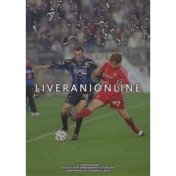 31-10-1999 MONZA CAMPIONATO DI CALCIO SERIE B MONZA-ATALANTA 1-0 NELLA FOTO CRISTIAN ZENONI E MAURIZIO BEDIN AG ALDO LIVERANI SAS