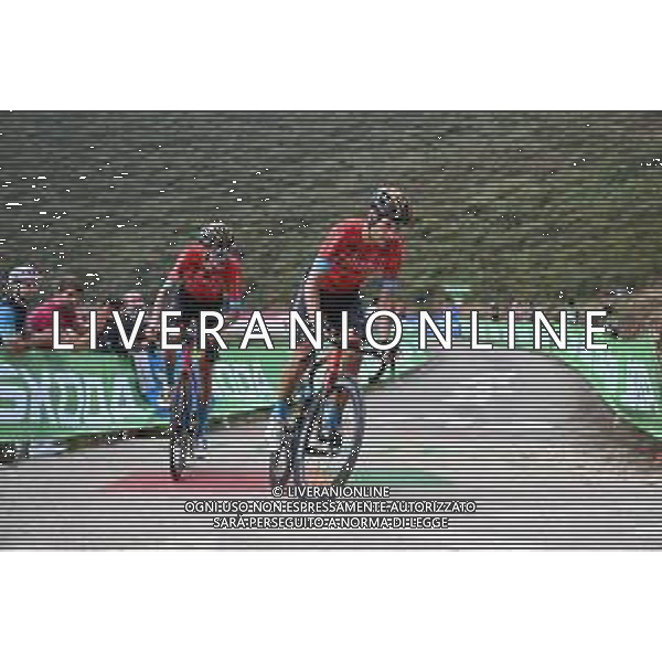 27-08-2022 Vuelta A Espana; Tappa 08 Pola De Laviana - Collau Fancuaya; 2022, Bahrain - Victorious; Landa Meana, Mikel; Mader, Gino; Collau Fancuaya; ©SIROTTI/AGENZIA ALDO LIVERANI SAS
