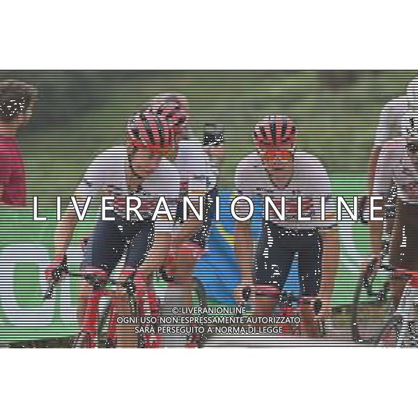 27-08-2022 Vuelta A Espana; Tappa 08 Pola De Laviana - Collau Fancuaya; 2022, Trek - Segafredo; Kirsch, Alex; Pedersen, Mads; Collau Fancuaya; ©SIROTTI/AGENZIA ALDO LIVERANI SAS