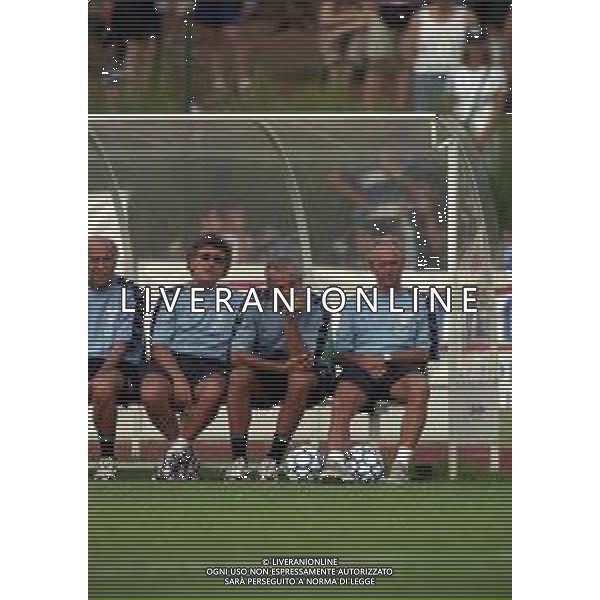 1999 FIUGGI -PARTITA AMICHEVOLE PRE CAMPIONATO LAZIO-FIUGGI NELLA FOTO MANZINI-LUCIANO SPINOSI E SVEN GORAN ERIKSSON AG ALDO LIVERANI SAS