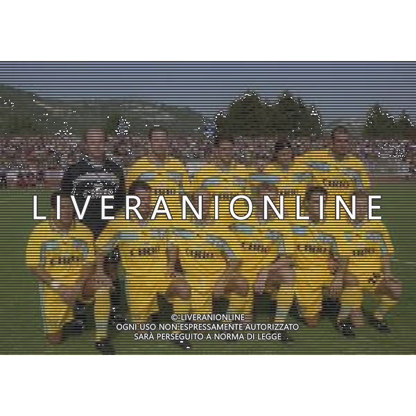 1999 FIUGGI -PARTITA AMICHEVOLE PRE CAMPIONATO LAZIO-FIUGGI NELLA FOTO FORMAZIONE LAZIO DA SIN IN PIEDI MARCO BALLOTTA-DARIO MARCOLIN-SEVERINO GOTTARDI-MATHYAS ALMEYDA-GIUSEPPE PANCARO SED DA SIN DIEGO SINEONE-GIUSEPPE FAVALLI-ATTILIO LOMBARDOKENNETH ANDERSSON-ROBERTO MANCINI-GASPERINO CINELLI AG ALDO LIVERANI SAS