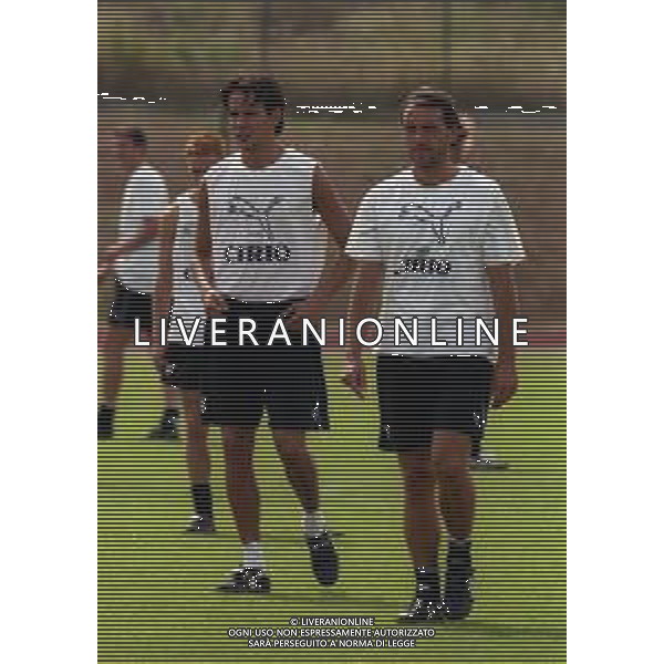 1999 FIUGGI -PARTITA AMICHEVOLE PRE CAMPIONATO LAZIO-FIUGGI NELLA FOTO SIMONE INZAGHI E ROBERTO MANCINI AG ALDO LIVERANI SAS