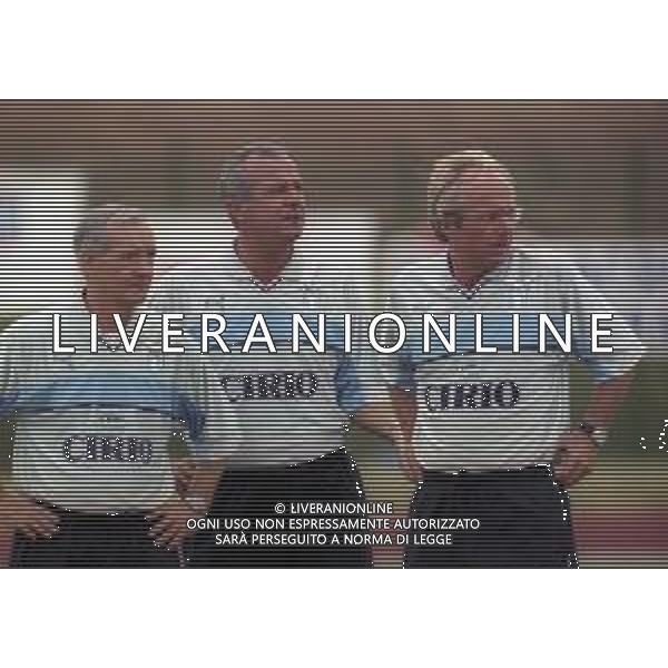 1999 FIUGGI -PARTITA AMICHEVOLE PRE CAMPIONATO LAZIO-FIUGGI NELLA FOTO TORD GRIP-LUCIANO SPINOSI E SVEN GORAN ERIKSSON ALLENATORE LAZIO CALCIO AG ALDO LIVERANI SAS