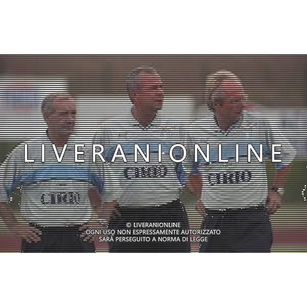 1999 FIUGGI -PARTITA AMICHEVOLE PRE CAMPIONATO LAZIO-FIUGGI NELLA FOTO TORD GRIP-LUCIANO SPINOSI E SVEN GORAN ERIKSSON ALLENATORE LAZIO CALCIO AG ALDO LIVERANI SAS