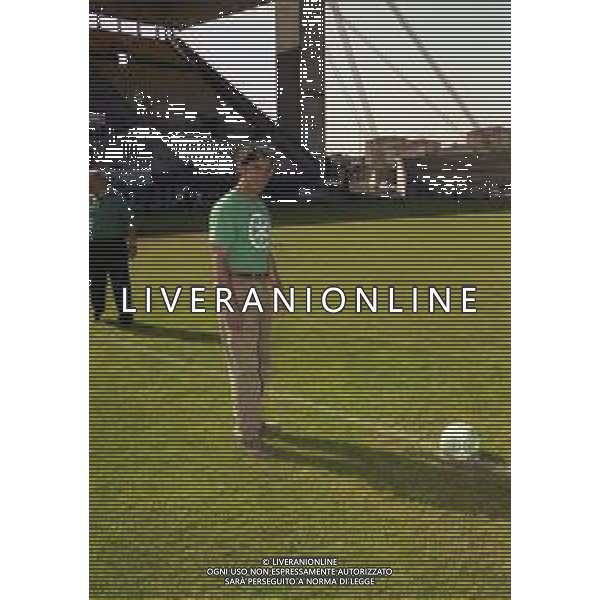 MAGGIO 2000 STADIO DI MONZA PARTITA AMICHEVOLE FORZA ITALIA-LEGA NORDO NELLA FOTO UMBERTO BOSSI AG ALDO LIVERANI SAS