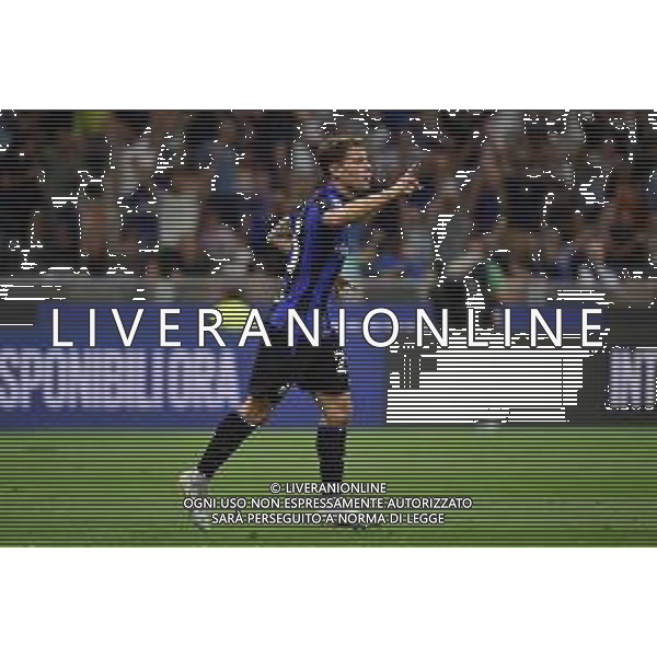 Nicolo\' Barella (Inter) esulta dopo il gol del 2 a 0 Inter vs Cremonese Milano 30-08-2022 Stadio Giuseppe Meazza - San Siro Campionato Serie A TIM - 4a giornata foto Roberto Garavaglia/ag. Aldo Liverani sas/AGENZIA ALDO LIVERANI SAS