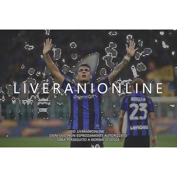 Lautaro Martinez (Inter) esulta dopo il gol del 3 a 0 Inter vs Cremonese Milano 30-08-2022 Stadio Giuseppe Meazza - San Siro Campionato Serie A TIM - 4a giornata foto Roberto Garavaglia/ag. Aldo Liverani sas/AGENZIA ALDO LIVERANI SAS