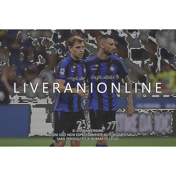 Nicolo\' Barella (Inter) SX e Marcelo Brozovic (Inter) DX Inter vs Cremonese Milano 30-08-2022 Stadio Giuseppe Meazza - San Siro Campionato Serie A TIM - 4a giornata foto Roberto Garavaglia/ag. Aldo Liverani sas/AGENZIA ALDO LIVERANI SAS