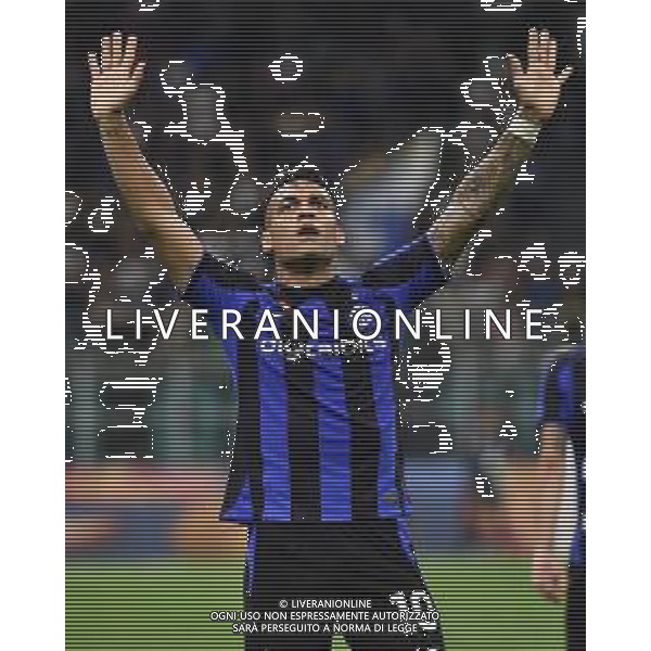 Lautaro Martinez (Inter) esulta dopo il gol del 3 a 0 Inter vs Cremonese Milano 30-08-2022 Stadio Giuseppe Meazza - San Siro Campionato Serie A TIM - 4a giornata foto Roberto Garavaglia/ag. Aldo Liverani sas/AGENZIA ALDO LIVERANI SAS