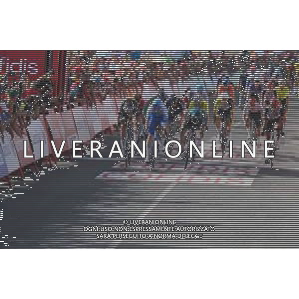31-08-2022 Vuelta A Espana; Tappa 11 Elpozo Alimentazion - Cabo De Gata; 2022, Bikeexchange - Jayco; 2022, Bora - Hansgrohe; 2022, Alpecin - Deceuninck; Groves, Kaden; Van Poppel, Danny; Merlier, Tim; Cabo De Gata; ©SIROTTI/AGENZIA ALDO LIVERANI SAS