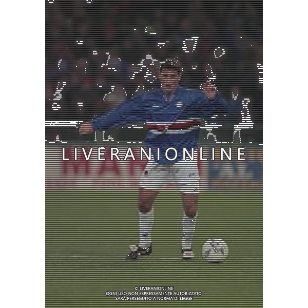 12-01-1997 GENOVA CAMPIONATO DI CALCIO SERIE A SAMPDORIA-CAGLIARI 4-1 NELLA FOTO EMANUELE PESARESI AG ALDO LIVERANI SAS