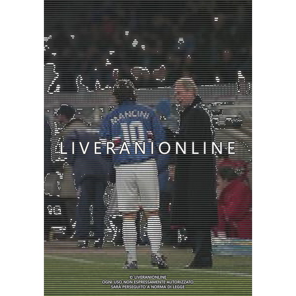 12-01-1997 GENOVA CAMPIONATO DI CALCIO SERIE A SAMPDORIA-CAGLIARI 4-1 NELLA FOTO ROBERTO MANCINI E SVEN GORAN ERIKSSON AG ALDO LIVERANI SAS