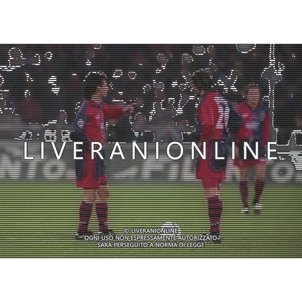 12-01-1997 GENOVA CAMPIONATO DI CALCIO SERIE A SAMPDORIA-CAGLIARI 4-1 NELLA FOTO SANDRO TOVALIERI E LUIS ROMERO AG ALDO LIVERANI SAS