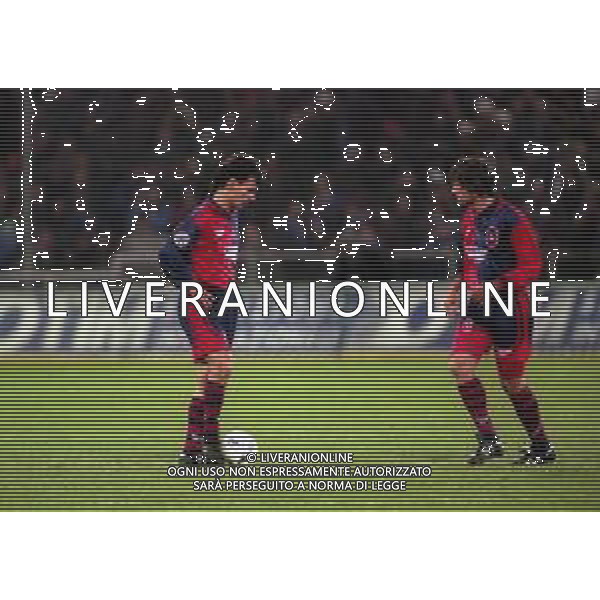 12-01-1997 GENOVA CAMPIONATO DI CALCIO SERIE A SAMPDORIA-CAGLIARI 4-1 NELLA FOTO SANDRO TOVALIERI E LUIS ROMERO AG ALDO LIVERANI SAS