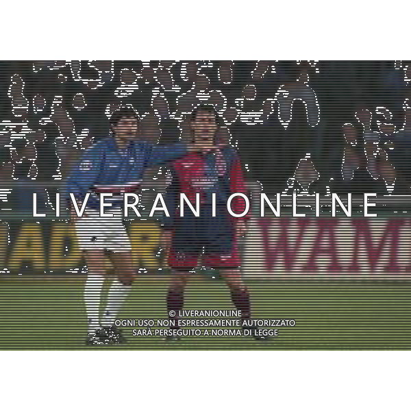 12-01-1997 GENOVA CAMPIONATO DI CALCIO SERIE A SAMPDORIA-CAGLIARI 4-1 NELLA FOTO STEFANO SACCHETTI E SANDRO TOVALIERI AG ALDO LIVERANI SAS
