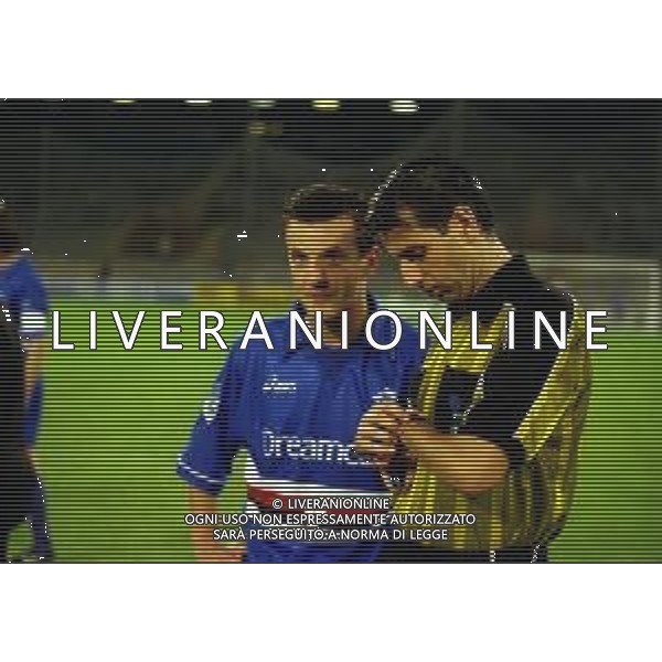 12-10-1999 GENOVA COPPA ITALIA SAMPDORIA-BOLOGNA NELLA FOTO ARBITRO GIANLUCA PAPARESTA E FLACHI FRANCESCO AG ALDO LIVERANI SAS