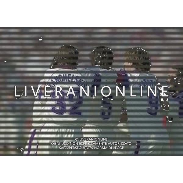 13-04-1997 PIACENZA CAMPIONATO DI CALCIO SERIE A PIACENZA-FIORENTINA 1-1 NELLA FOTO ABBRAVVI GIOCATORI FIORENTINA AG ALDO LIVERANI SAS
