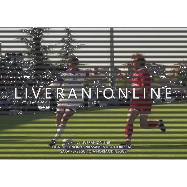 13-04-1997 PIACENZA CAMPIONATO DI CALCIO SERIE A PIACENZA-FIORENTINA 1-1 NELLA FOTO GABRIEL BATISTUTA E MIRKO CONTE AG ALDO LIVERANI SAS