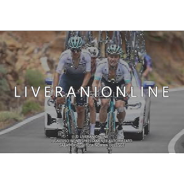 01-09-2022 Vuelta A Espana; Tappa 12 Salobrena - Penas Blancas; 2022, Astana - Qazaqstan; Lutsenko, Alexey; De La Cruz, David; Penas Blancas; ©SIROTTI/AGENZIA ALDO LIVERANI SAS