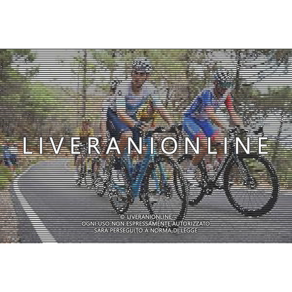 01-09-2022 Vuelta A Espana; Tappa 12 Salobrena - Penas Blancas; 2022, Movistar; 2022, Groupama - Fdj; Verona Quintanilla, Carlos; Reichenbach, Sebastien; Penas Blancas; ©SIROTTI/AGENZIA ALDO LIVERANI SAS