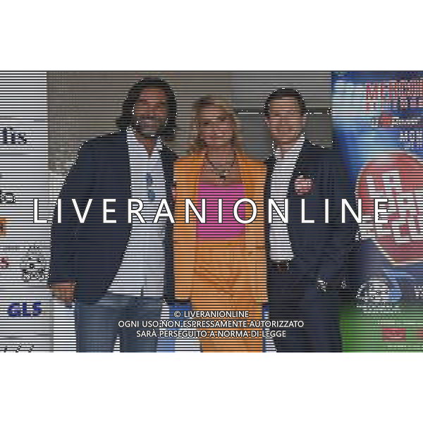 © TVRG Presentazione Partita Cuore nella foto da SX Daniele Adani, Simona Ventura e Alberto Rimedio Milano 02-09-2022 Photocall presentazione della Partita del Cuore 2022 foto Roberto Garavaglia/ag. Aldo Liverani sas