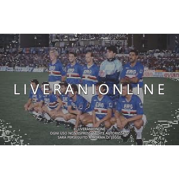 FORMAZIONE DELLA SQUADRA DELLA SAMPDORIA CAMPIONATO CALCIO SERIE A 1990-1991 AG ALDO LIVERANI SAS