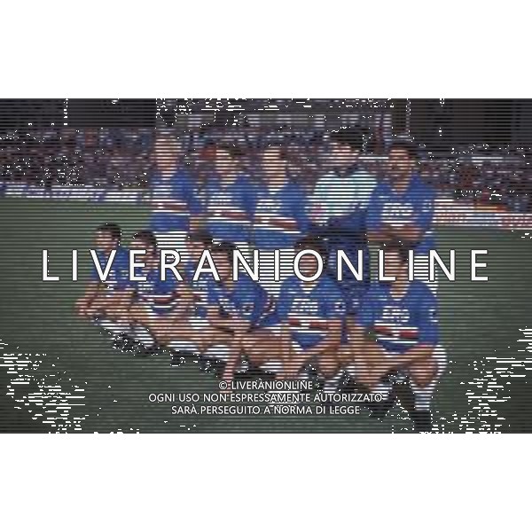 FORMAZIONE DELLA SQUADRA DELLA SAMPDORIA CAMPIONATO CALCIO SERIE A 1990-1991 AG ALDO LIVERANI SAS