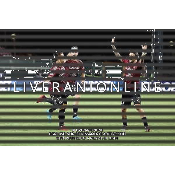REGGINA - SUDTIROL CAMPIONATO CALCIO SERIE BKT 28.08.2022 NELLA FOTO ESULTANZA DOPO IL GOL DI NICCOLO\' PIEROZZI CON GIANLUCA DI CHIARA E RICCARDO GAGLIOLO ©PASQUALE GARREFFA/AGENZIA ALDO LIVERANI SAS