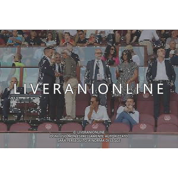 REGGINA - PALERMO CAMPIONATO CALCIO SERIE BKT 03.09.2022 NELLA FOTO IL PRESIDENTE MARCELLO CARDONA E FELICE SALADINI SALUTANO GLI OSPITI DEL PALERMO IN TRIBUNA ©PASQUALE GARREFFA/AGENZIA ALDO LIVERANI SAS