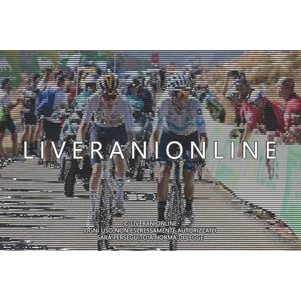 03-09-2022 Vuelta A Espana; Tappa 14 Montoro - Sierra De La Pandera; 2022, Ineos - Grenadiers; 2022, Movistar; Rodriguez Cano, Carlos; Mas, Enric; Sierra De La Pandera; ©SIROTTI/AGENZIA ALDO LIVERANI SAS
