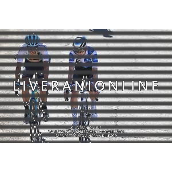 03-09-2022 Vuelta A Espana; Tappa 14 Montoro - Sierra De La Pandera; 2022, Astana - Qazaqstan; 2022, Alpecin - Deceuninck; Battistella, Samuele; Vine, Jai; Sierra De La Pandera; ©SIROTTI/AGENZIA ALDO LIVERANI SAS