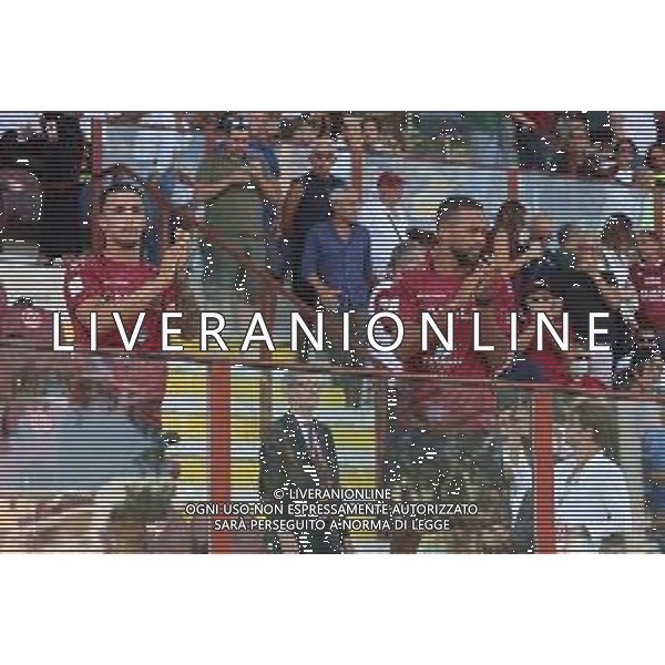 REGGINA - PALERMO CAMPIONATO CALCIO SERIE BKT 03.09.2022 NELLA FOTO L\'APPLAUSO DEI NUOVI ACQUISTI HERNANI E BOUAH IN TRIBUNA ©PASQUALE GARREFFA/AGENZIA ALDO LIVERANI SAS