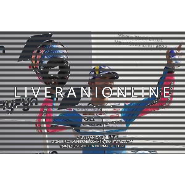 MOTOMONDIALE 2022 - GRAN PREMIO GRYFYN DI SAN MARINO E DELLA RIVIERA DI RIMINI 04/09/2022 nella foto: Enea Bastianini of Italy and Gresini Racing MotoGP sul podio ©Claudio Zamagni/Agenzia Aldo Liverani /AGENZIA ALDO LIVERANI SAS