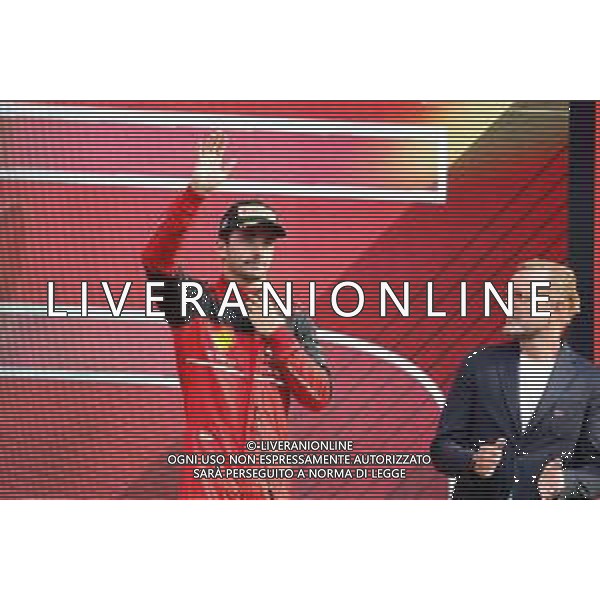 Charles Leclerc (MON) Ferrari celebrates his third position on the podium. 04.09.2022. Formula 1 World Championship, Rd 14, Dutch Grand Prix, Zandvoort, Netherlands, Race Day. - www.xpbimages.com, EMail: requests@xpbimages.com © Copyright: Moy / XPB Images/AGENZIA ALDO LIVERANI SAS - ITALY ONLY EDITORIAL USE ONLY
