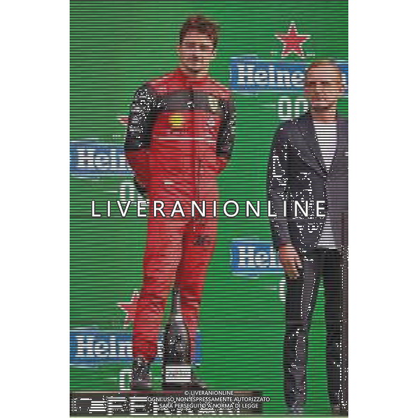 Second placed Charles Leclerc (MON) Ferrari on the podium. 04.09.2022. Formula 1 World Championship, Rd 14, Dutch Grand Prix, Zandvoort, Netherlands, Race Day. - www.xpbimages.com, EMail: requests@xpbimages.com © Copyright: Moy / XPB Images/AGENZIA ALDO LIVERANI SAS - ITALY ONLY EDITORIAL USE ONLY