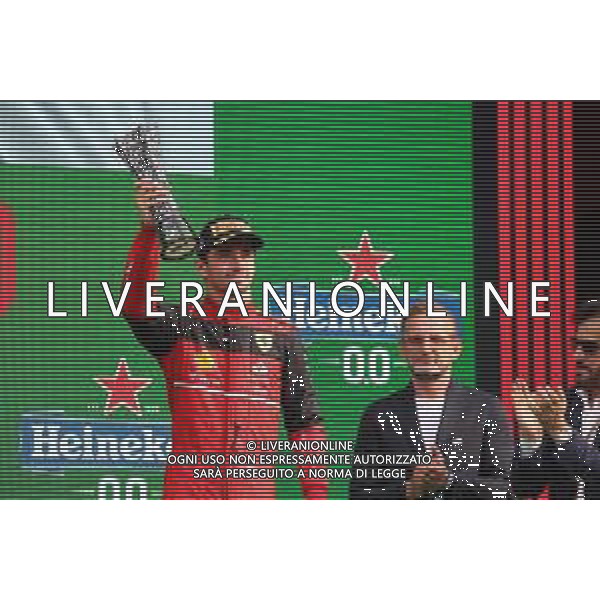 Charles Leclerc (MON) Ferrari celebrates his third position on the podium. 04.09.2022. Formula 1 World Championship, Rd 14, Dutch Grand Prix, Zandvoort, Netherlands, Race Day. - www.xpbimages.com, EMail: requests@xpbimages.com © Copyright: Moy / XPB Images/AGENZIA ALDO LIVERANI SAS - ITALY ONLY EDITORIAL USE ONLY