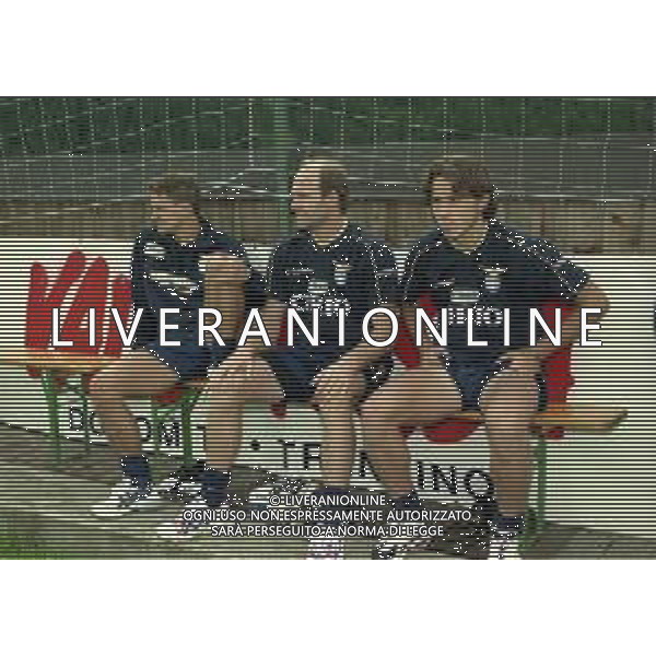 1997 VIGO DI FASSA ALLENAMENTO E RITIRO PER CAMPIONATO LAZIO CALCIO NELLA FOTO SEVERINO GATTARDI-MARCO BALLOTTA E ALESSANDRO GRANDONI AG ALDO LIVERANI SAS