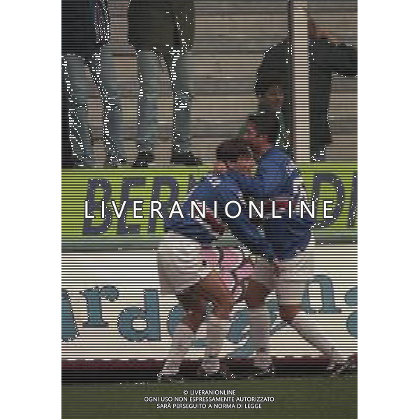 22-12-1996 GENOVA CAMPIONATO DI CALCIO SERIE A SAMPDORIA-VICENZA 2-1 NELLA FOTO VINCENZO MONTELLA ESULTANZA DOPO IL GOAL AG ALDO LIVERANI SAS