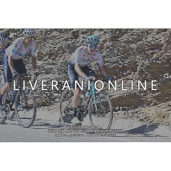 04-09-2022 Vuelta A Espana; Tappa 15 Martos - Sierra Nevada; 2022, Astana - Qazaqstan; 2022, Movistar; Lopez Moreno, Miguel Angel; Mas, Enric; Sierra Nevada; ©SIROTTI/AGENZIA ALDO LIVERANI SAS
