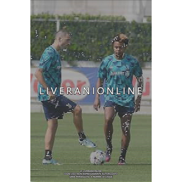 TVMV-Torino 05.09.2022 Continassa © Manuela Viganti/Agenzia Aldo Liverani Allenamento rifinitura Champions League 2022/2023 Paris Saint German vs Juventus Nella foto: leonardo bonucci e weston mckennie