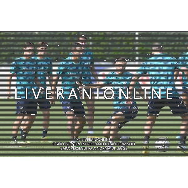 TVMV-Torino 05.09.2022 Continassa © Manuela Viganti/Agenzia Aldo Liverani Allenamento rifinitura Champions League 2022/2023 Paris Saint German vs Juventus Nella foto: angel di maria e filip kostic