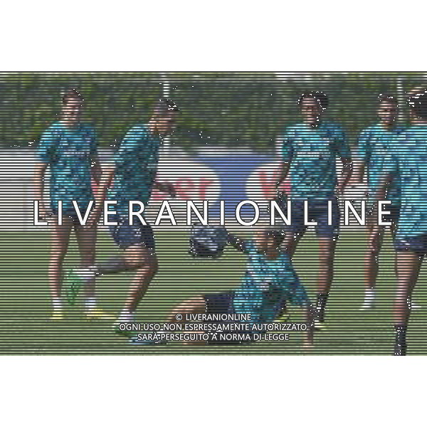 TVMV-Torino 05.09.2022 Continassa © Manuela Viganti/Agenzia Aldo Liverani Allenamento rifinitura Champions League 2022/2023 Paris Saint German vs Juventus Nella foto: angel di maria e leandro paredes